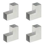 vidaXL Paalverbindingen 4 st L-vorm 91x91 mm gegalvaniseerd, Tuin en Terras, Verzenden, Nieuw