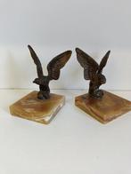 Boekensteunen (2) - Zinklegering, Onyx - Art deco boekenkast, Antiek en Kunst