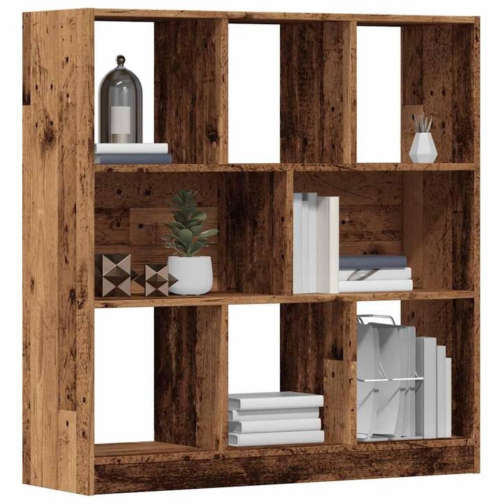 vidaXL Boekenkast 97,5x29,5x100 cm bewerkt hout oud, Huis en Inrichting, Kasten | Boekenkasten, Nieuw, Verzenden