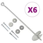 vidaXL Grondankers 6 st 10x60 cm gegalvaniseerd metaal, Caravans en Kamperen, Kampeeraccessoires, Verzenden, Nieuw