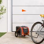 vidaXL Hondenfietstrailer oxford stof en ijzer oranje en, Dieren en Toebehoren, Verzenden, Nieuw