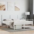 vidaXL Bedframe met hoofd- en voeteneinde metaal wit 160x200, Huis en Inrichting, Slaapkamer | Bedden, Verzenden, Nieuw