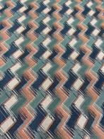 Tissu tapisserie Gobelin dessin exclusif zigzag bleu - Tissu