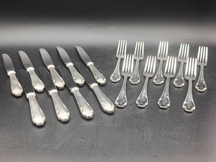 Christofle - Bestekset (18) - Mod. Marly - Verzilverd -, Antiek en Kunst, Antiek | Meubels | Tafels