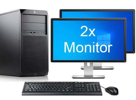 HP Z2 G4 Workstation TWR i7 8e Gen incl. 2 Monitoren + 2, Computers en Software, Desktop Pc's, Ophalen of Verzenden