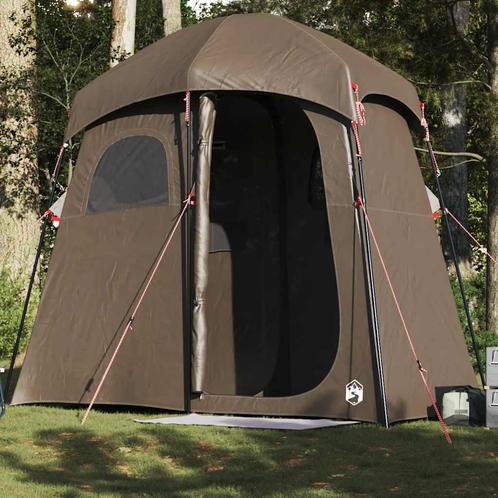 vidaXL Douchetent 2-persoons waterdicht bruin, Caravanes & Camping, Tentes, Envoi