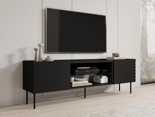 Meubella | TV-Meubel zwart 180x40x59 | hotel chique modern, Huis en Inrichting, Kasten |Televisiemeubels, 25 tot 50 cm, Nieuw