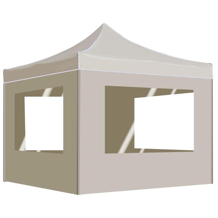 vidaXL Partytent inklapbaar met wanden 2x2 m aluminium crème, Tuin en Terras, Partytenten, Nieuw, Verzenden