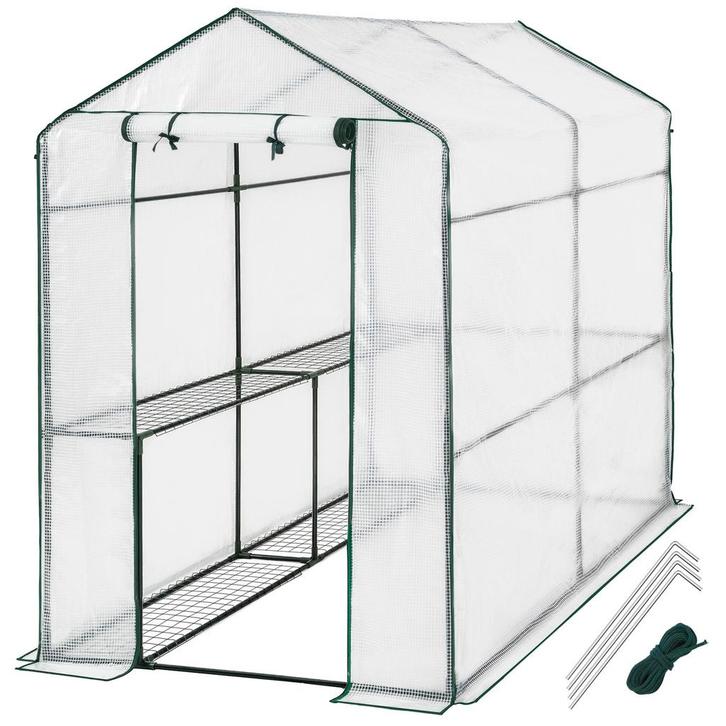 tectake Broeikas met folie - wit, Tuin en Terras, Kweekspullen, Verzenden