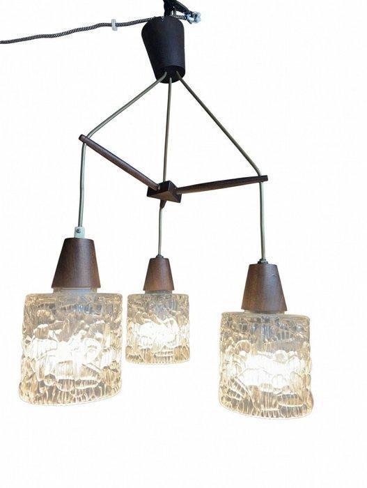 Massive - Lampe - Teck - Lampe suspendue en cascade, Antiek en Kunst, Antiek | Verlichting