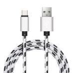 Nylon USB-C Kabel - USB-C naar USB-A - 0,25m - USBC2 - Wit, Telecommunicatie, Mobiele telefoons | Toebehoren en Onderdelen, Nieuw