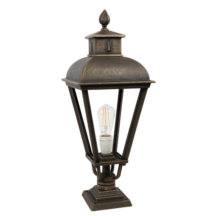 Tuinverlichting klassiek Vondel Sokkellamp Brons, Tuin en Terras, Buitenverlichting, Minder dan 50 watt, Nieuw, Overige materialen