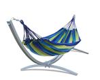 Hangmat standaard grijs tot 220 kg - inc blauw-groen hang..., Tuin en Terras, Hangmatten, Ophalen of Verzenden, Nieuw