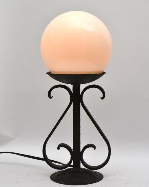 Tafellamp - Glas, IJzer, Antiek en Kunst, Kunst | Designobjecten