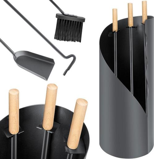KESSER® Haardset 4-delig - Haardstel - Antraciet, Huis en Inrichting, Overige Huis en Inrichting, Verzenden