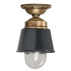 Plafondlampen Kostas Brass Plafondlamp Antraciet, Huis en Inrichting, Verzenden, Nieuw, Glas