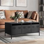 vidaXL Salontafel 101,5x50x43,5 cm koudgewalst staal zwart, Huis en Inrichting, Tafels | Salontafels, Verzenden, Nieuw