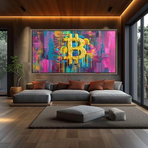 Dine Chanima (XX-XXI) - Giant Bitcoin in Bold Spray paint, Antiek en Kunst, Kunst | Schilderijen | Modern