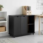 vidaXL Rollende kast Grijs 100 x 39 x 65,5 cm Massief, Huis en Inrichting, Kasten | Overige, Verzenden, Nieuw