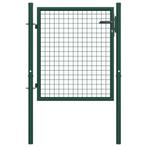 vidaXL Portail de clôture acier 100x75 cm vert, Jardin & Terrasse, Portes de jardin, Neuf, Verzenden