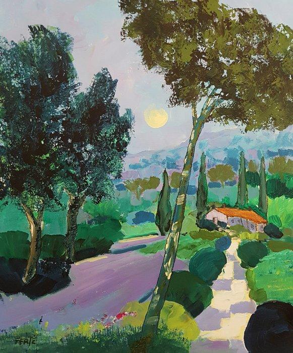Denis Ferté (XX-XXI) - Le charme des chemins de Provence, Antiquités & Art, Art | Peinture | Classique