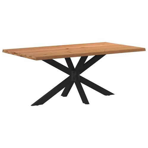 vidaXL Eettafel rechthoekig 180x100x74 cm massief eikenhout, Huis en Inrichting, Tafels | Eettafels, Nieuw, Verzenden