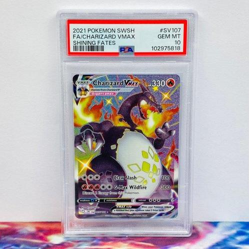 Pokémon Graded card - FA Charizard VMAX #SV107 Shining Fates, Hobby en Vrije tijd, Verzamelkaartspellen | Pokémon