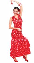 Spaanse Jurk Flamenco Rood, Vêtements | Femmes, Verzenden