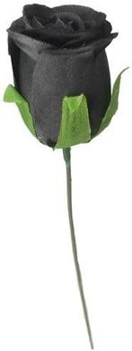 Zijden zwarte rozen op draad handig voor corsage en boeket, Nieuw