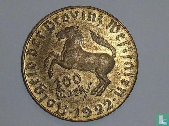 Westfalen 100 mark 1922 Freiherr vom Stein, Postzegels en Munten, Munten | Europa | Niet-Euromunten, Losse munt, Overige landen