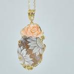 Koraal - Zilver, Verguld - Ketting met hanger - Roze koraal, Antiek en Kunst