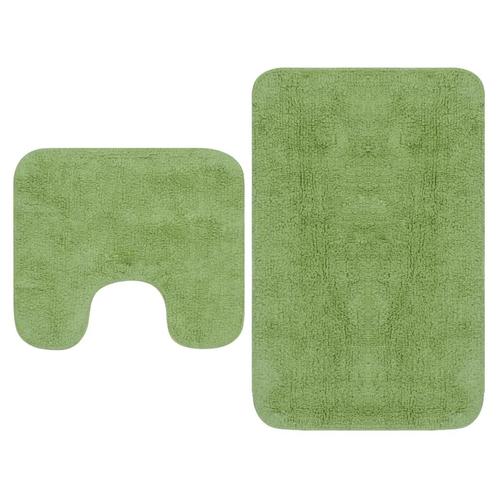 vidaXL Badmattenset stof groen 2-delig, Huis en Inrichting, Badkamer | Badtextiel en Accessoires, Nieuw, Verzenden
