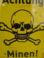 Waarschuwing mijnen bord - Emaille plaat - Staal