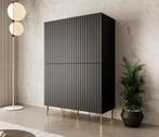Kast mat Zwart 100x45x146 hotelchique goud, Huis en Inrichting, Kasten | Overige, Verzenden, Nieuw