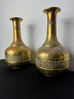 Vase - 2 anciennes vases en laiton antique - Cuivre, Laiton