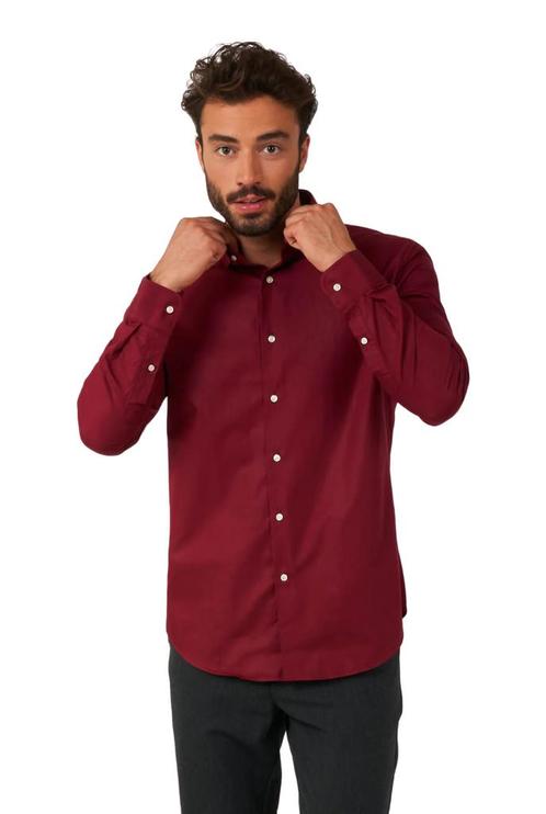Bordeaux Rood Overhemd Heren OppoSuits, Kleding | Heren, Carnavalskleding en Feestkleding, Nieuw, Verzenden