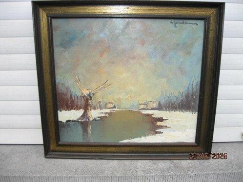 Leo Jordaens (1944 -2000) - Winterlandschap, Antiek en Kunst, Kunst | Schilderijen | Klassiek