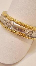 Ring - 18 karaat Geel goud, Witgoud Diamant (Natuurlijk) -, Handtassen en Accessoires, Ringen, Nieuw