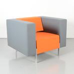 Kinnarps fauteuil, grijs / oranje, 4-poot onderstel, Maison & Meubles, Chaises, Ophalen of Verzenden