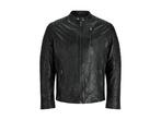 Veiling - Jack &amp; Jones Richard Leather Jacket Zwart - S, Nieuw