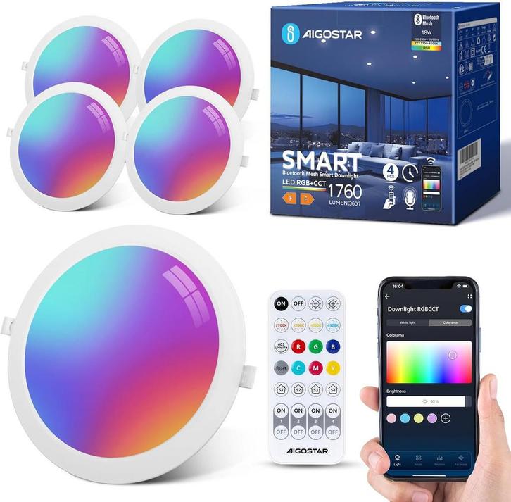 Inbouwspots - Spotjes inbouw - Dimbaar - 18W - 4 stuks - Aig, Huis en Inrichting, Lampen | Spots, Nieuw, Verzenden