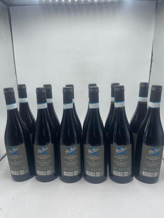 2021 Gigi Rosso, Nebbiolo - Langhe DOC - 12 Flessen (0.75, Verzamelen, Wijnen