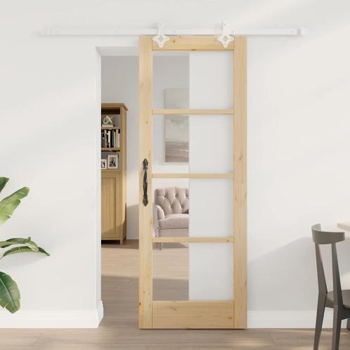 vidaXL Glijdende Deur met Hardware Set 73,5x198,5 cm Massief, Doe-het-zelf en Bouw, Deuren en Vliegenramen, Nieuw, Verzenden
