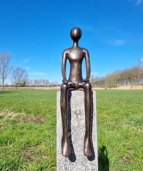 Figurine - Minimalist dreaming man - Bronze, Antiek en Kunst, Curiosa en Brocante