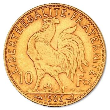Frankrijk. 10 Francs Marianne Rooster Gold Coin (Random