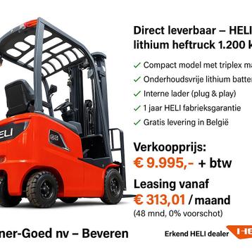 Heli lithium heftruck lease v.a. € 313,01p/m (0% voorschot)! beschikbaar voor biedingen