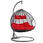 Hangstoel - Ei stoel - 2 personen - met Frame - grijs-rood, Huis en Inrichting, Stoelen, Ophalen of Verzenden, Nieuw