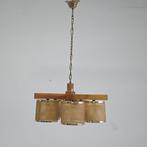 Lampe à suspendre - Bois, Rotin, Laiton - Lampadario vintage