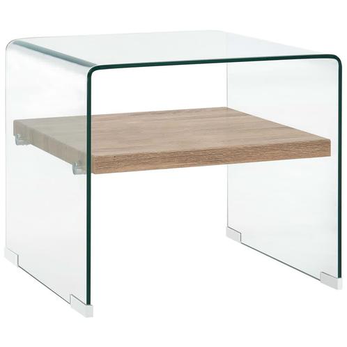 vidaXL Table basse Clair 50 x 50 x 45 cm Verre trempé, Maison & Meubles, Tables | Tables de salon, Neuf, Envoi