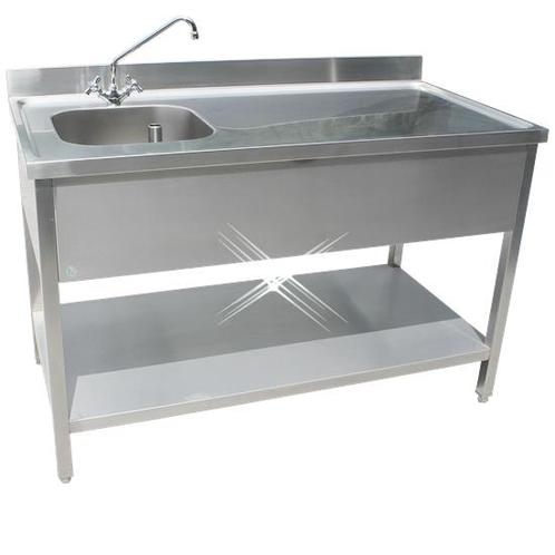 Rvs cheftafel met bodemschap 1600x700x900 mm (spoelbak links, Zakelijke goederen, Horeca | Meubilair en Inrichting, Nieuw in verpakking